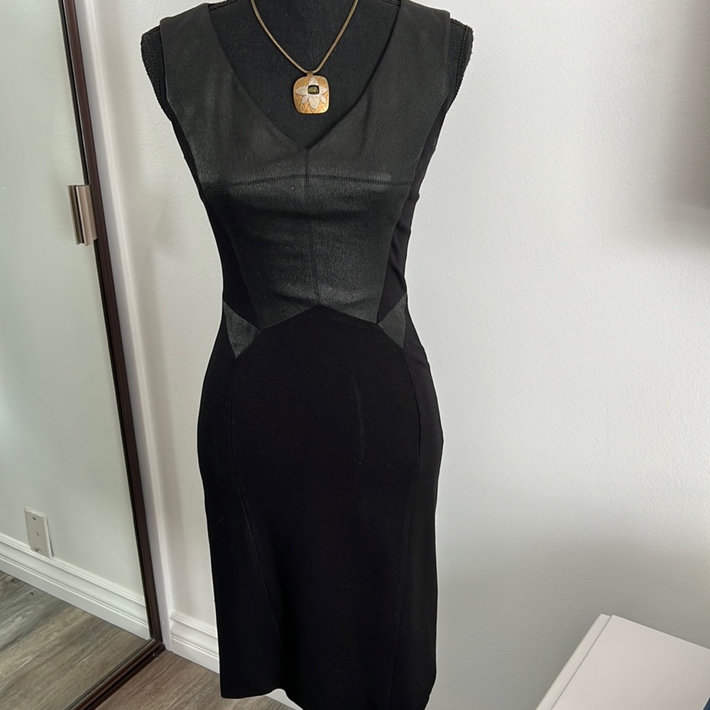 Karen Millen Pleather Panelled Dress